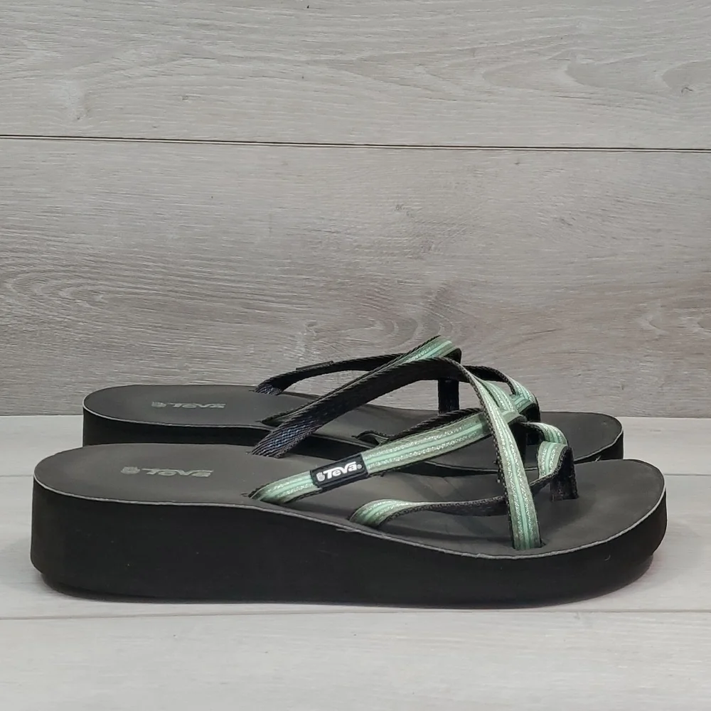 Teva Women Comfort Wedge Sandals shoes sz 11B